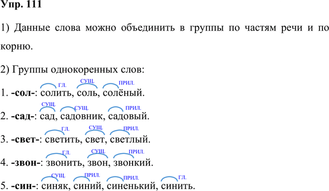 Иллюстрация к решению «ГДЗ по Русскому языку 3 Класс Часть 1 Номер 111 Канакина, Горецкий - Подробные Ответы», 1